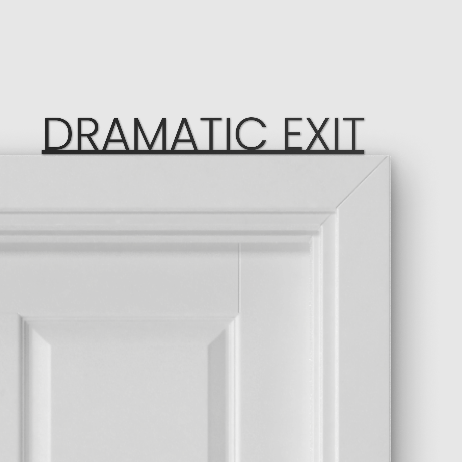 Dramatic Exit Door Topper displayed above a door
